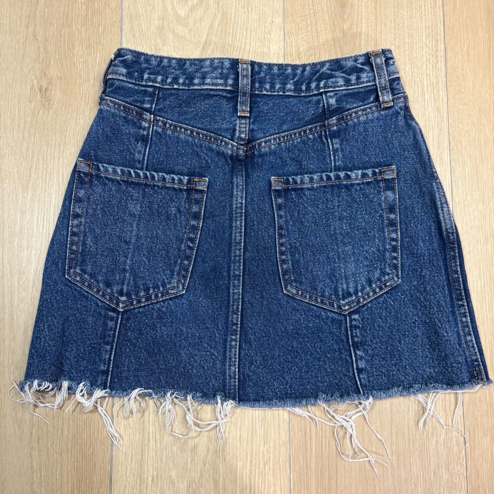 Abercrombie & Fitch Zoe Natural Rise Vintage A-Line Denim Mini Skirt Blue Sz. 00 - Picture 3 of 5